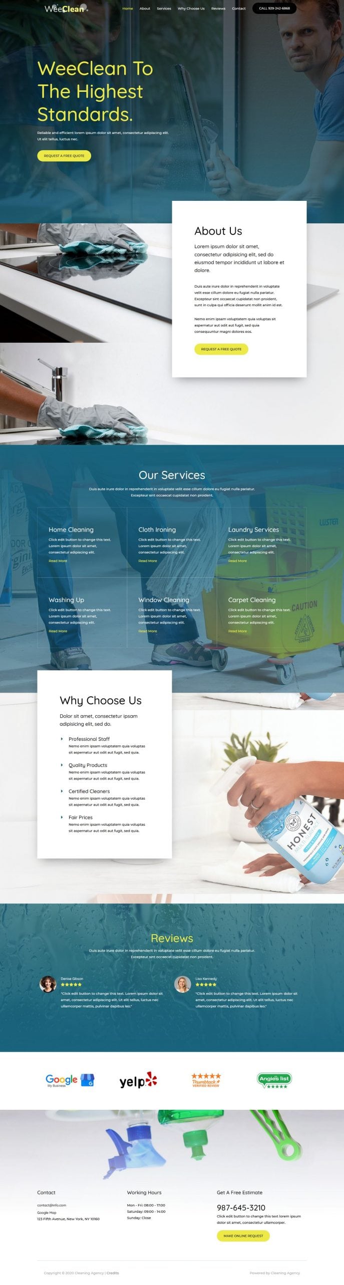 Fagowi.com Website Design Templates For Cleaning Services Agency - Home Page Image