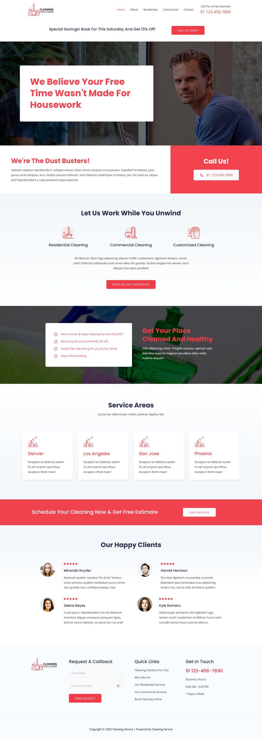 Fagowi.com Website Design Templates For Cleaning Service Residential and Commercial - Home Page Image
