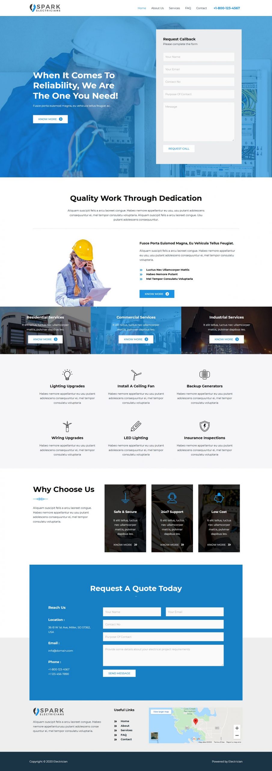 Fagowi.com Website Design Templates For Electrician - Home Page Image