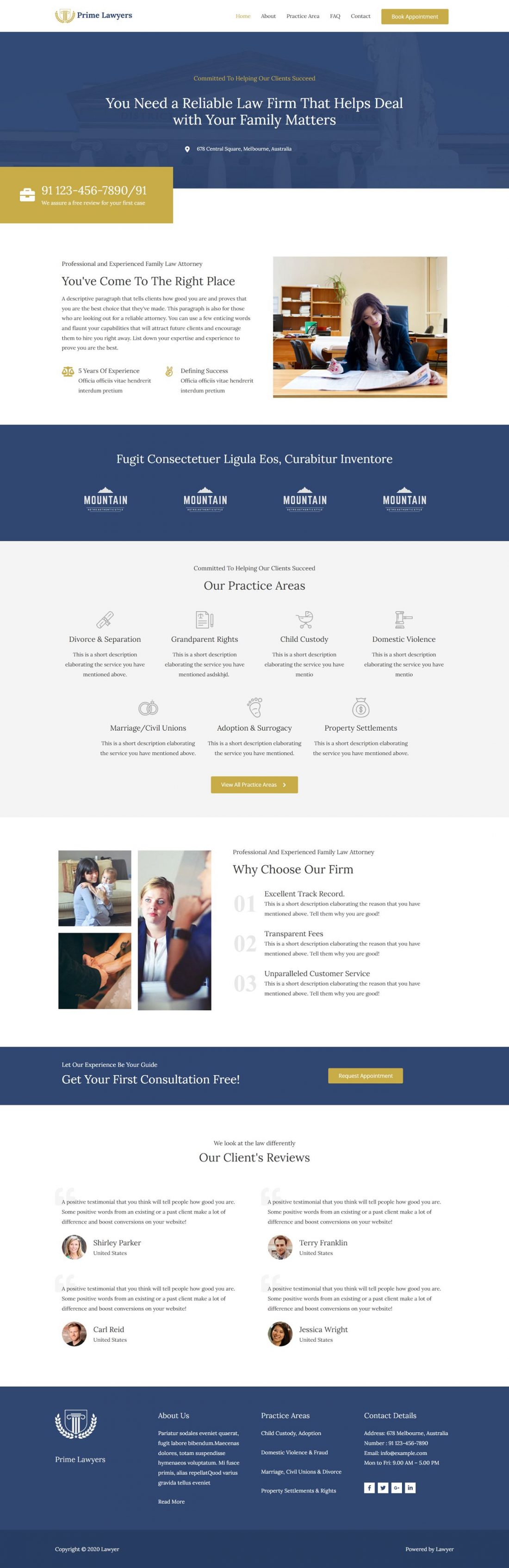 Fagowi.com Website Design Templates For Lawyer - Home Page Image