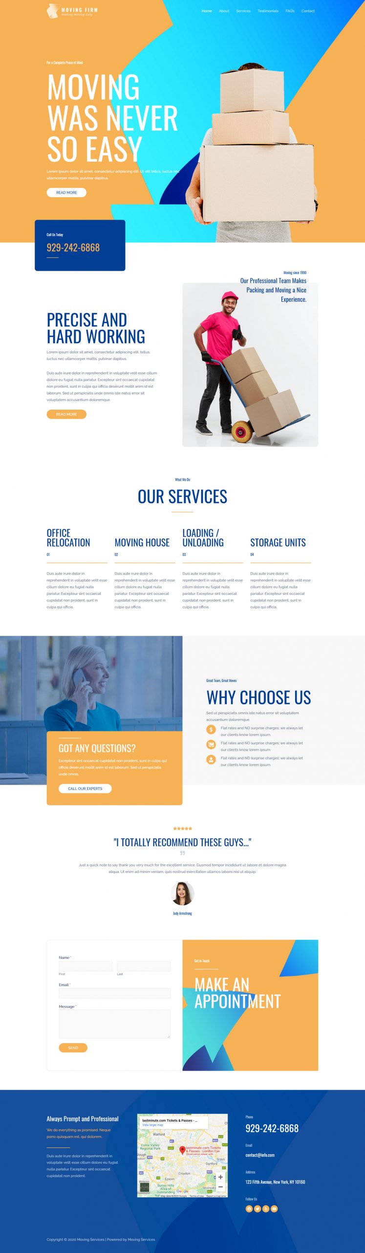 Fagowi.com Website Design Templates For Moving and Home Removals - Home Page Image