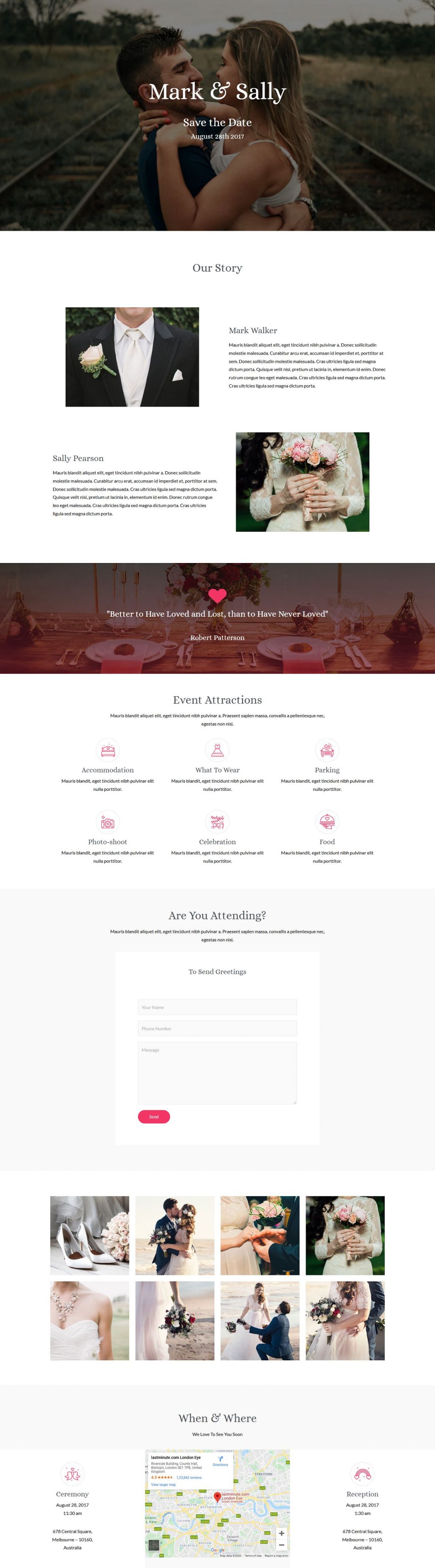 Fagowi.com Website Design Templates For Wedding Invitation - Home Page Image