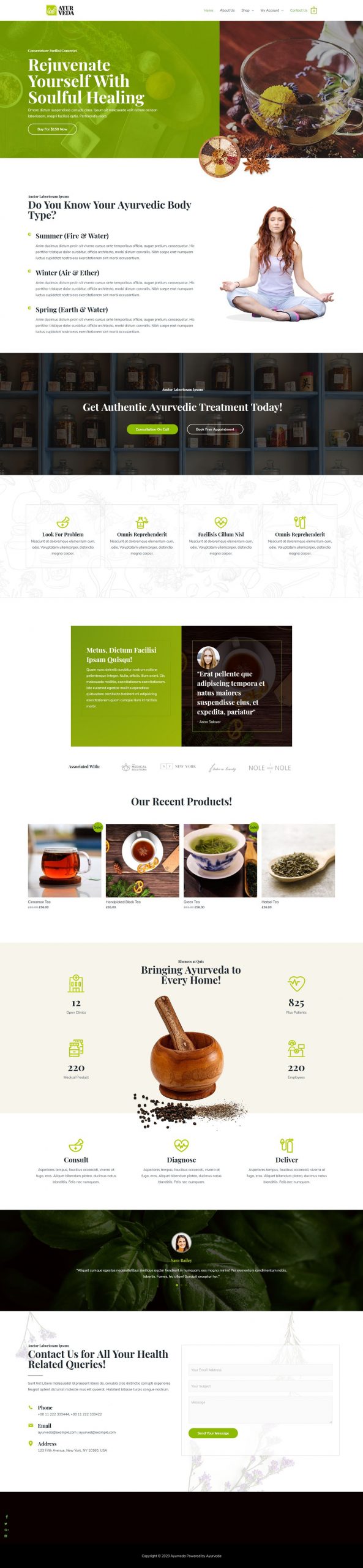 Fagowi.com Website Design Templates For eCom Ayurveda Online Shop - Home Page Image
