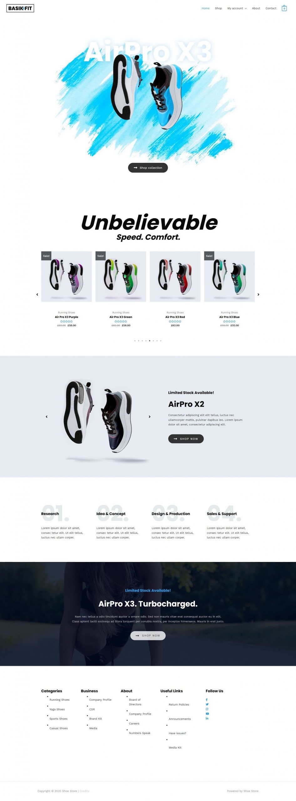 Fagowi.com Website Design Templates For Trainers Shoes Online Shop - Home Page Image