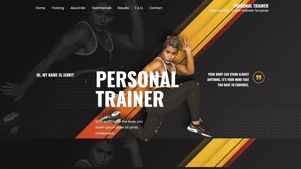 Personal Trainer - Female - Home Page 1280 x 720