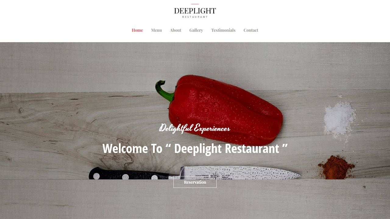 Restaurant - Deeplight - Home Page 1280 x 720